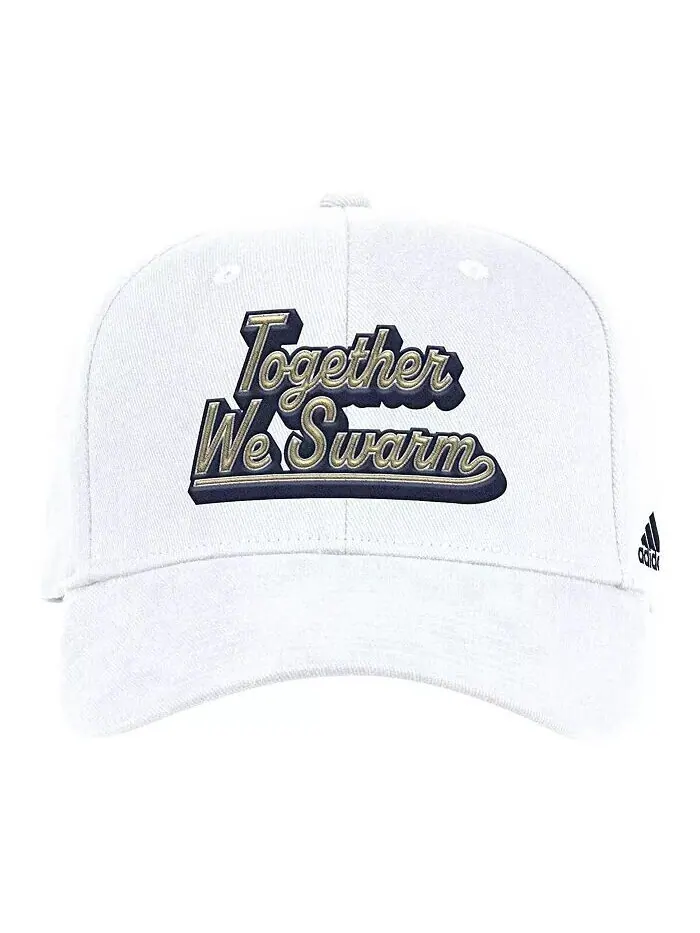 Мужские белые желтые бейсболки Georgia Tech Chant Flex Hat Adidas — изображение 1 из 2, белый
