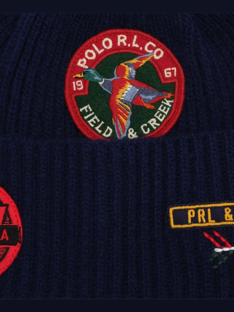 Шапка с эмблемой Polo Ralph Lauren — изображение 3 из 3, темно-синий