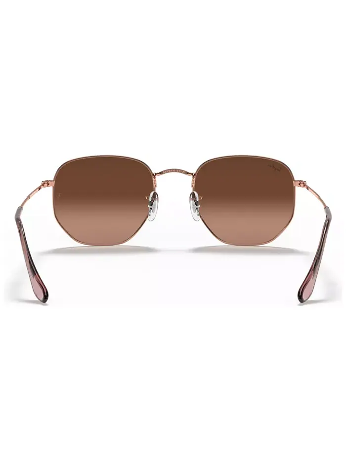 Унисекс солнцезащитные очки, RB3548N HEXAGONAL FLAT LENSES Ray-Ban — изображение 5 из 6, коричневый