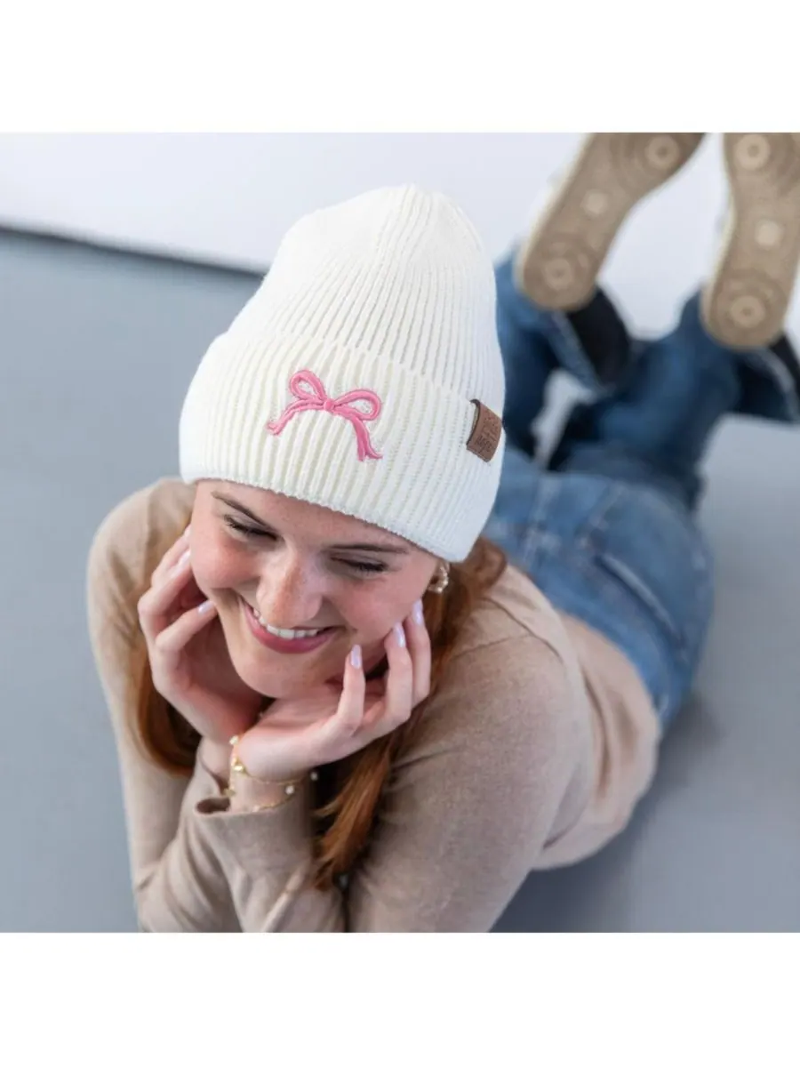 Женская шапка-бини с вышитым бантом - белая Headbands of Hope — изображение 7 из 7, белый