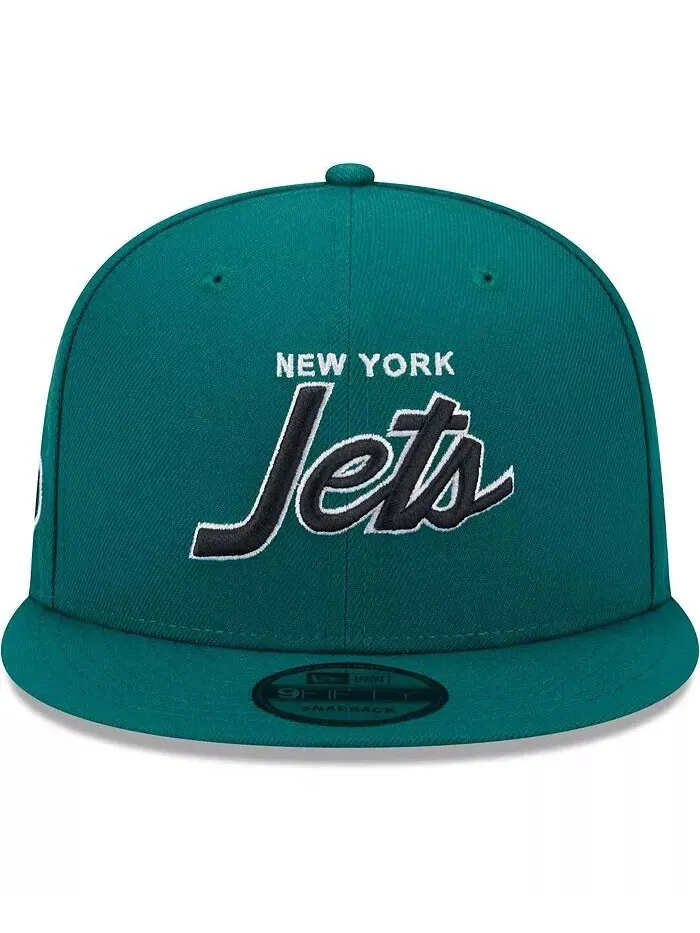 Мужская зеленая бейсболка New York Jets Main Script 9Fifty Snapback New Era — изображение 3 из 3, зеленый