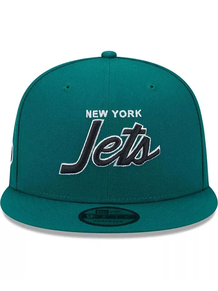 Мужская зеленая бейсболка New York Jets Main Script 9Fifty Snapback New Era — изображение 3 из 3