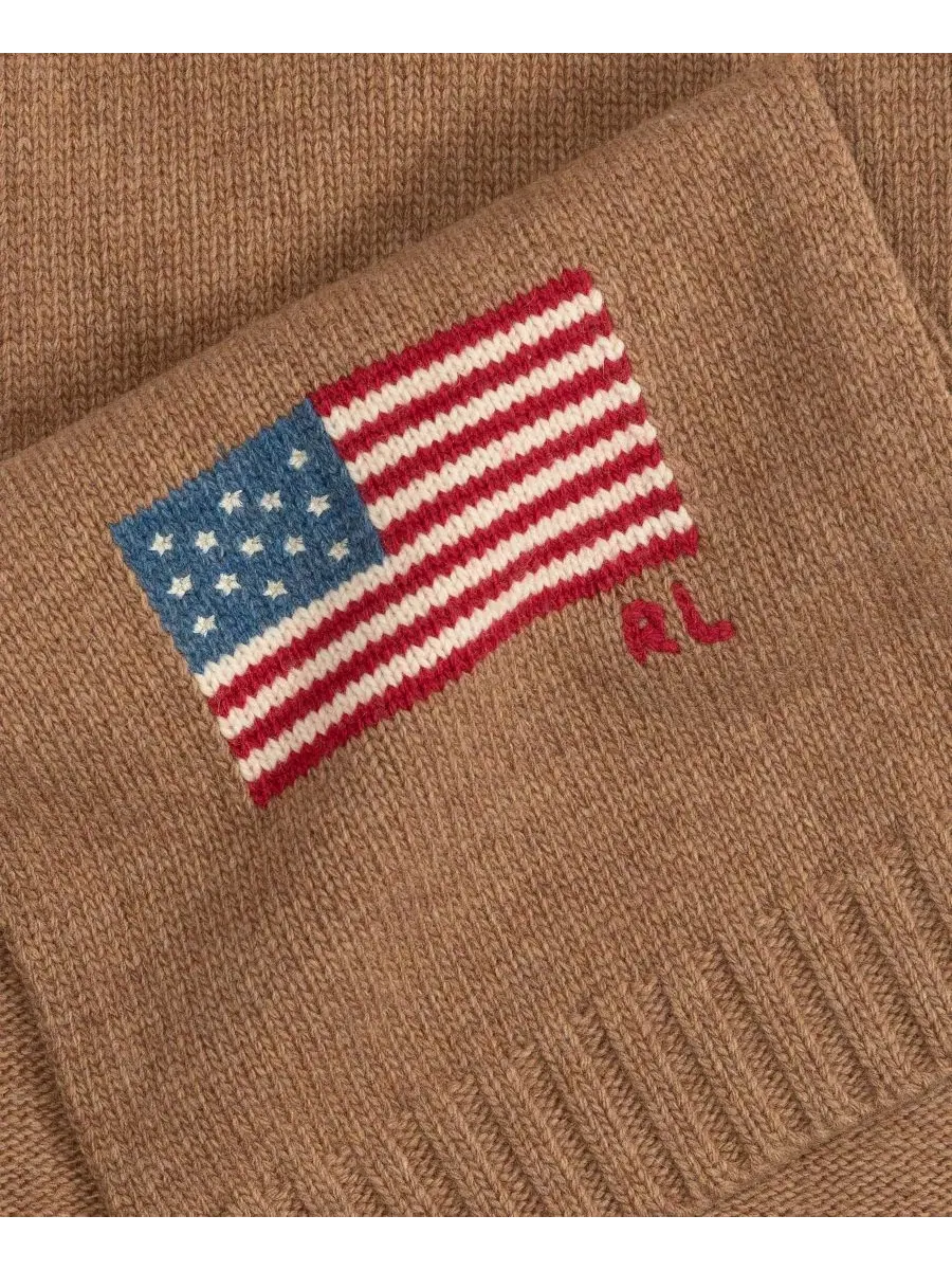 Шарф из шерстяной смеси с флагом Polo Ralph Lauren, Italian Heather — изображение 3 из 3