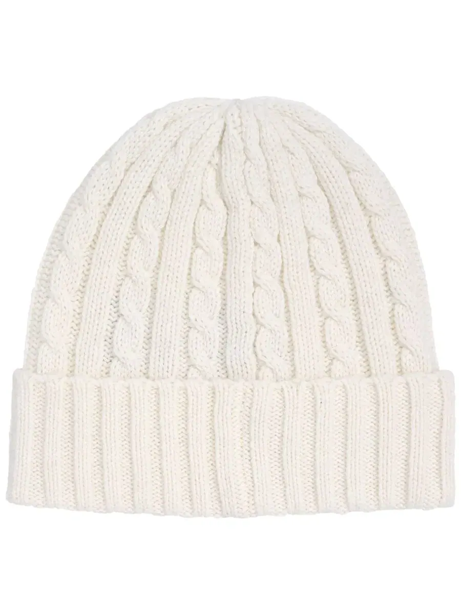Шапка с косами Core Logo Cable Knit Hat Lauren Ralph Lauren — изображение 2 из 6, бежевый