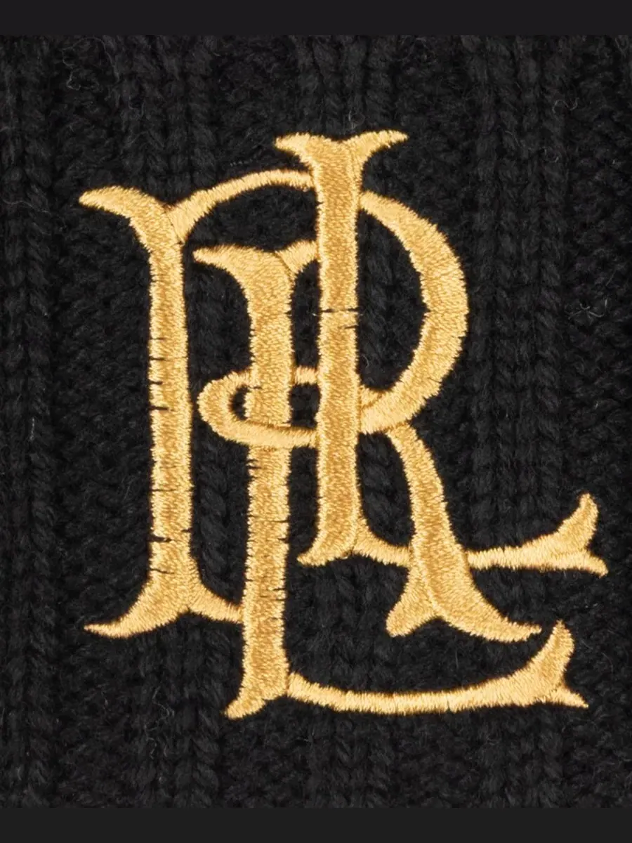 Шапка с кабельной вязкой Core Logo Lauren Ralph Lauren — изображение 4 из 6, черный