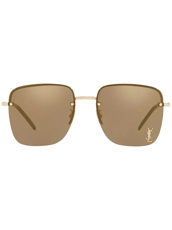 Женские зеркальные солнцезащитные очки, SL 312 M-006 Saint Laurent — изображение 2 из 4, золотистый