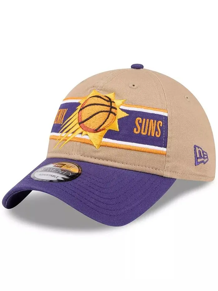 Мужская бежево-фиолетовая регулируемая кепка Phoenix Suns 2024 NBA Draft 9TWENTY New Era