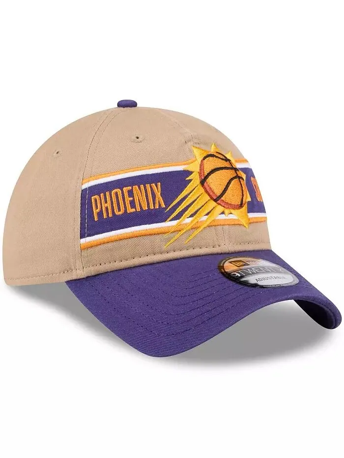 Мужская бежево-фиолетовая регулируемая кепка Phoenix Suns 2024 NBA Draft 9TWENTY New Era — изображение 2 из 4