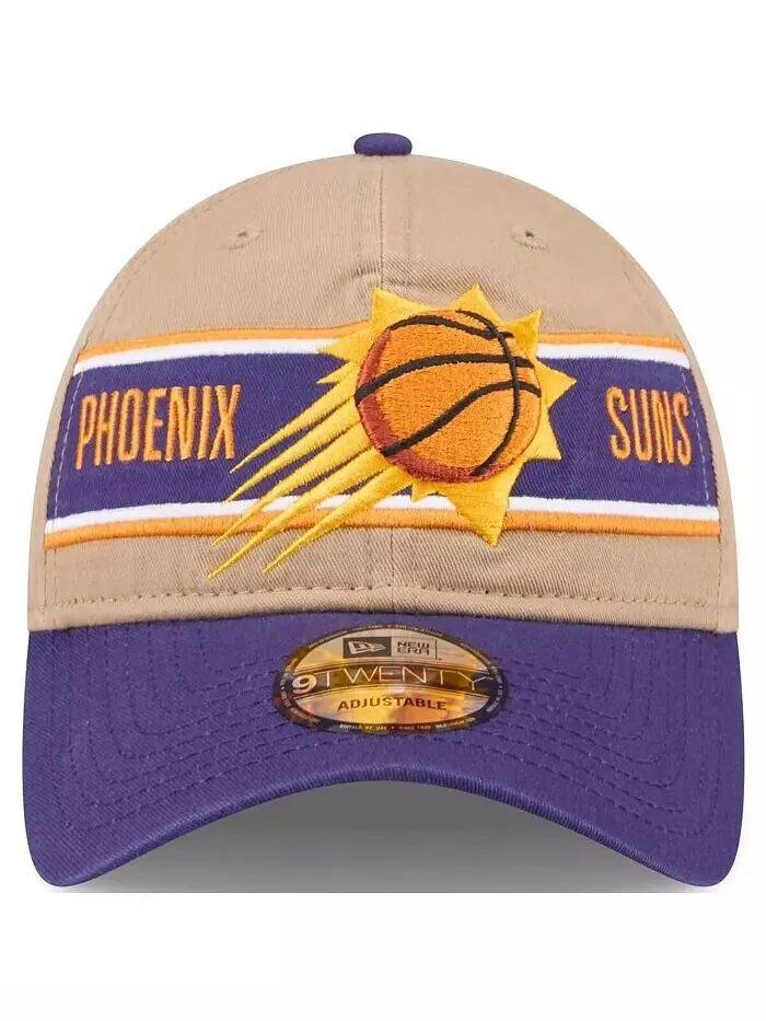 Мужская бежево-фиолетовая регулируемая кепка Phoenix Suns 2024 NBA Draft 9TWENTY New Era — изображение 3 из 4