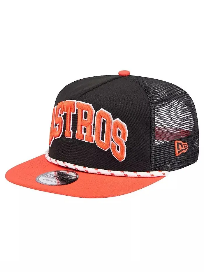 Мужская черная кепка для гольфа Houston Astros Throwback Mesh back New Era