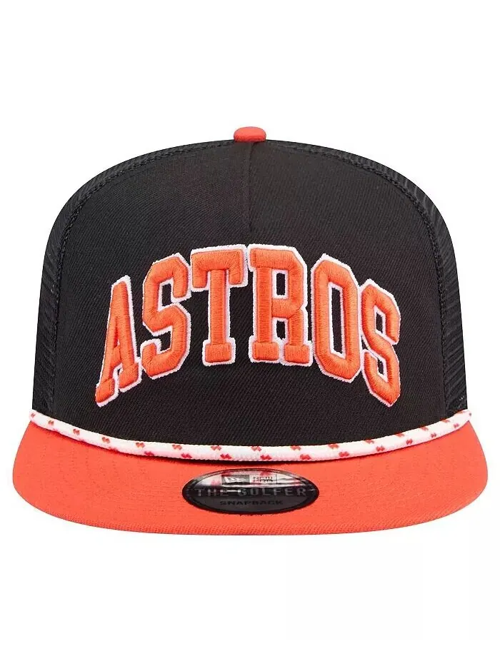 Мужская черная кепка для гольфа Houston Astros Throwback Mesh back New Era — изображение 2 из 4