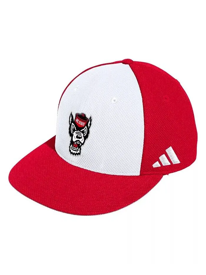 Мужская белая бейсбольная кепка NC State Wolfpack для поля Adidas — изображение 1 из 2, белый