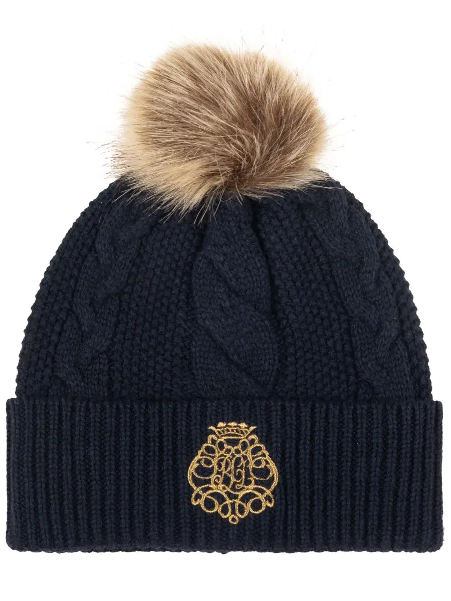 Шапка с помпоном и вышивкой, модель Direct Embroidery Cable Pom Beanie Lauren Ralph Lauren