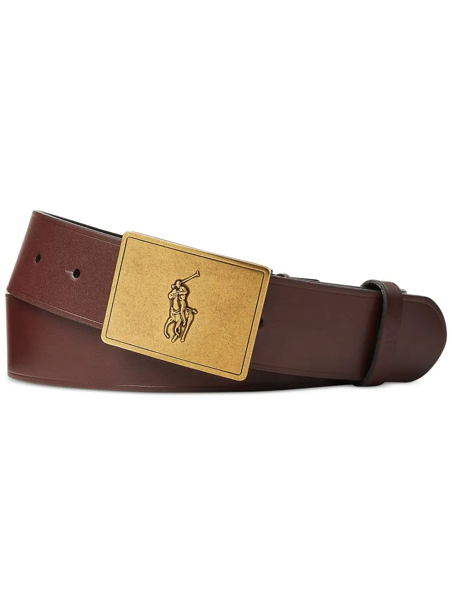 Мужской кожаный ремень Polo Ralph Lauren, Dk Brn