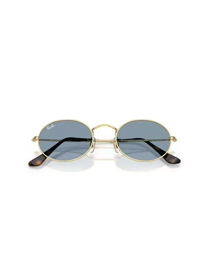 Унисекс овальные металлические солнцезащитные очки, RB3547 Ray-Ban — изображение 2 из 6, золотистый