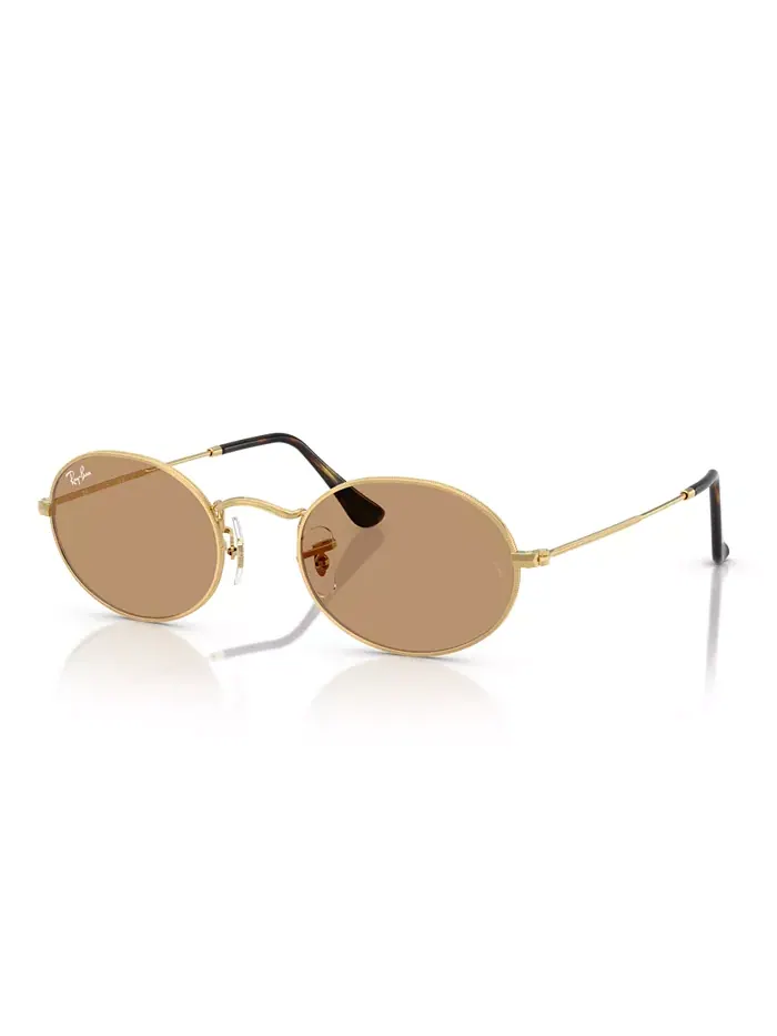 Унисекс овальные металлические солнцезащитные очки, RB3547 Ray-Ban — изображение 1 из 6, золотистый