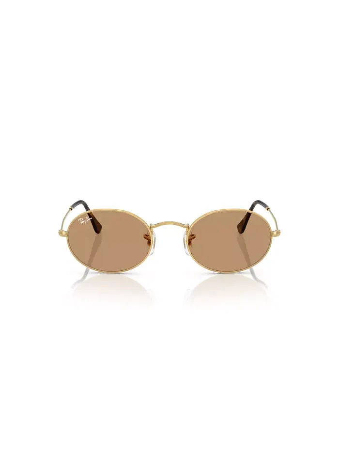 Унисекс овальные металлические солнцезащитные очки, RB3547 Ray-Ban — изображение 5 из 6, золотистый