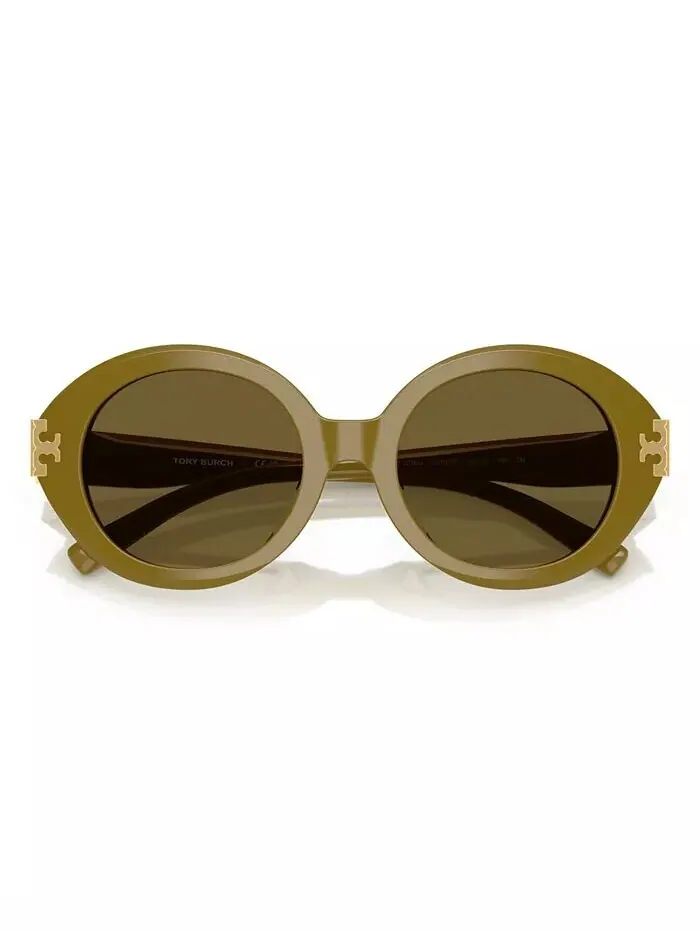 Женские солнцезащитные очки Tory Burch — изображение 10 из 10, черный/слоновая кость