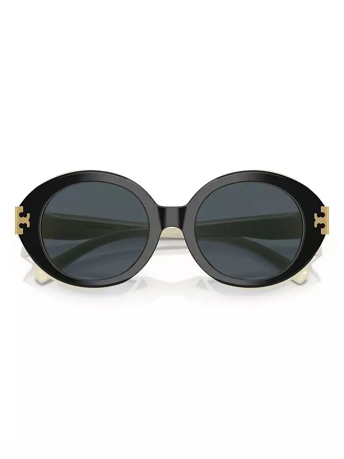 Женские солнцезащитные очки Tory Burch — изображение 4 из 10, черный/слоновая кость