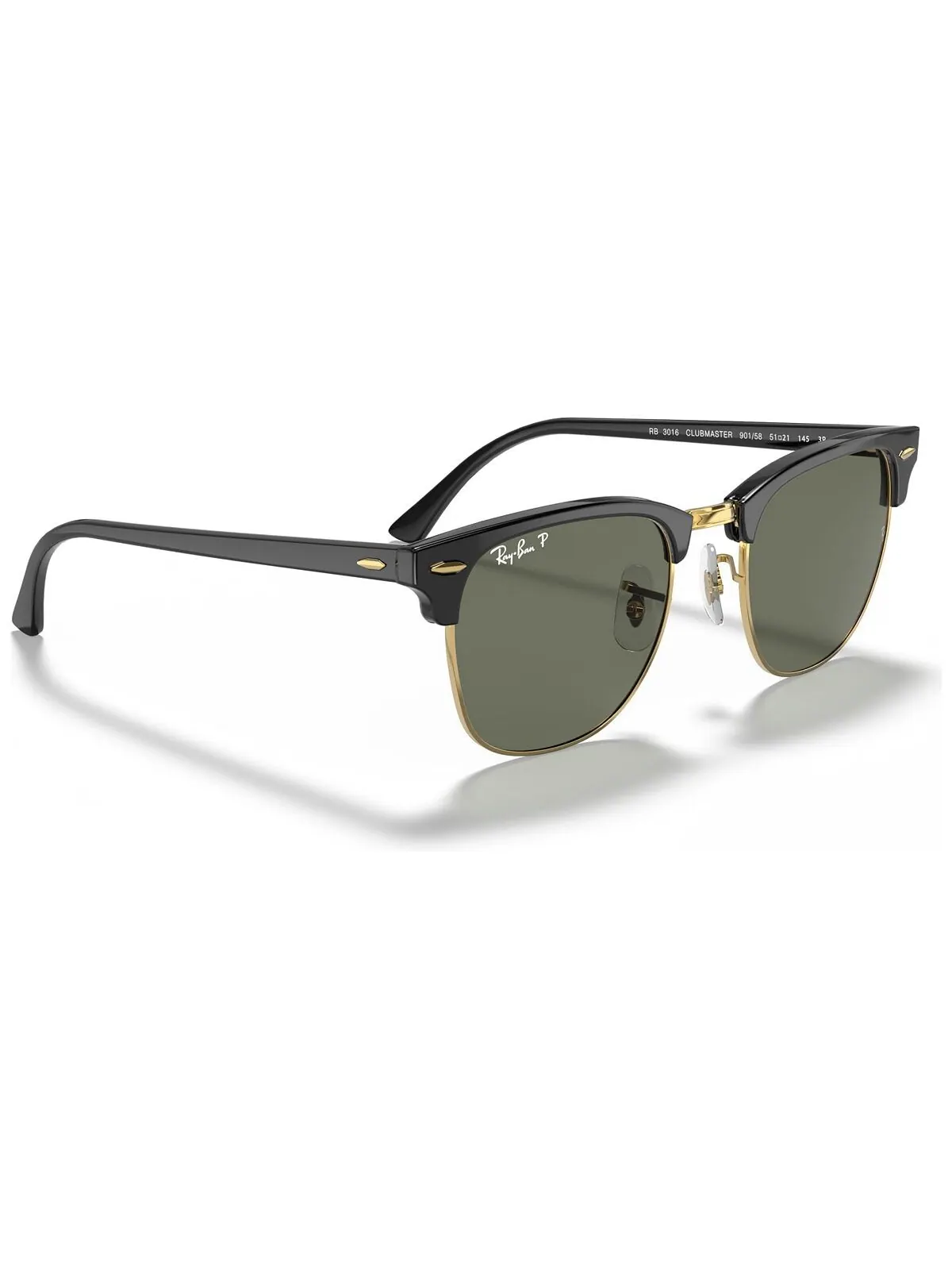 Поляризационные солнцезащитные очки, RB3016 CLUBMASTER Ray-Ban — изображение 4 из 8, черный