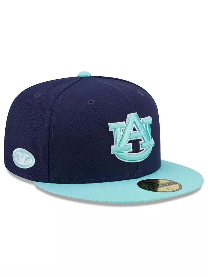 Мужская темно-синяя, светло-голубая шапка Auburn Tigers 59FIFTY Fitted New Era