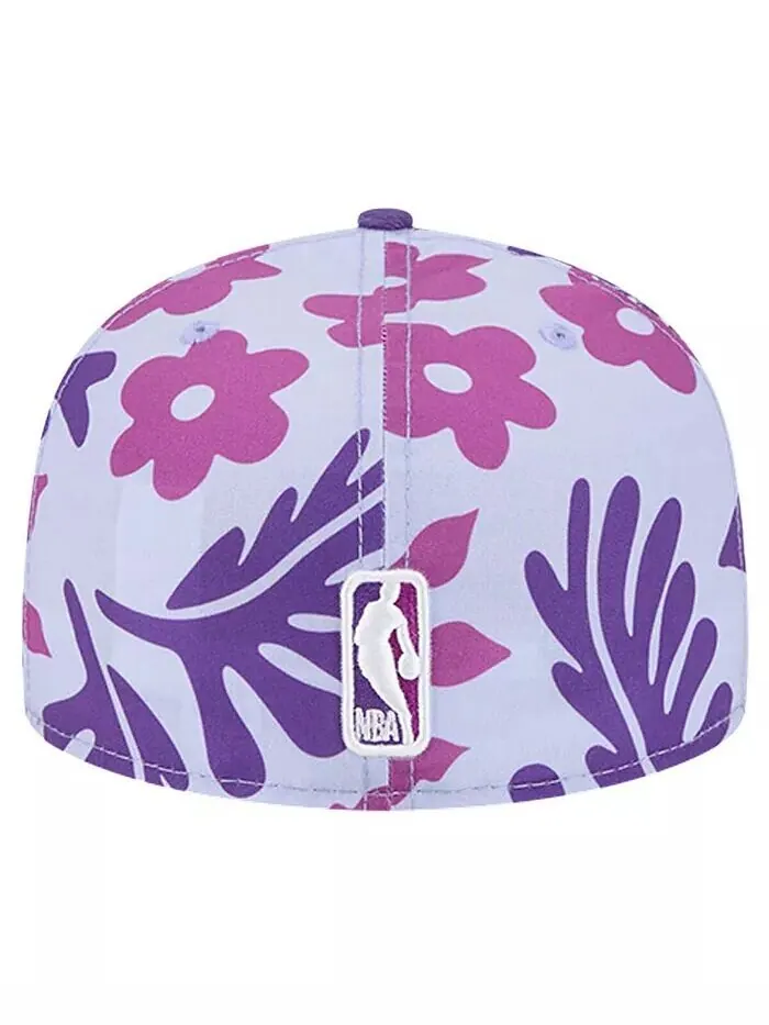 Мужская фиолетовая приталенная шляпа Los Angeles Lakers Palm Fronds 2-Tone 59FIFTY New Era — изображение 3 из 4, фиолетовый