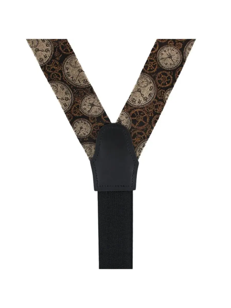 Подтяжки с принтом Horologe Novelty Silk TRAFALGAR — изображение 3 из 3, черный