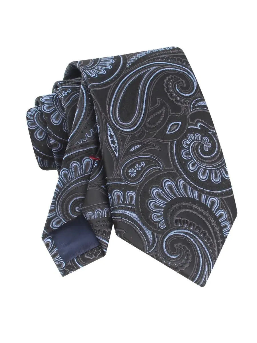 Галстук классический Alvin Paisley Tommy Hilfiger — изображение 4 из 5, черный