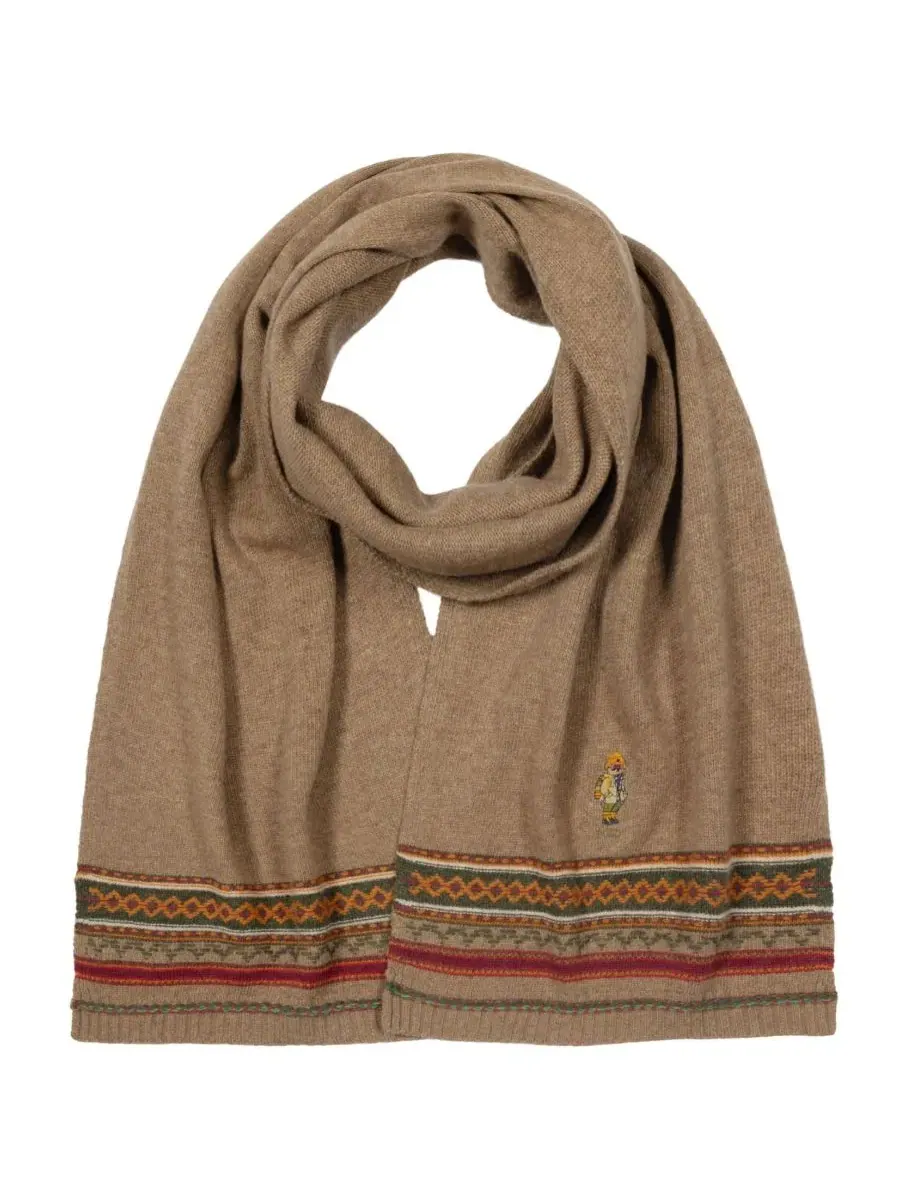 Шарф с Fair Isle узором и вышивкой медведя Polo Ralph Lauren — изображение 2 из 3, мульти
