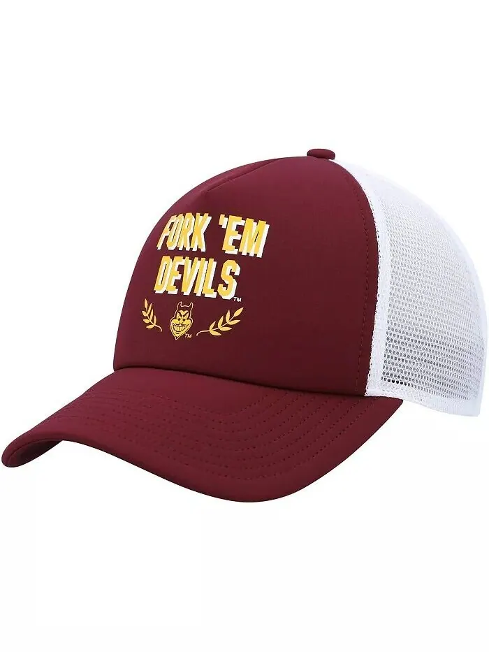 Мужская темно-бордовая шапка Trucker с регулируемой вставкой Arizona State Sun Devils Phrase Foam