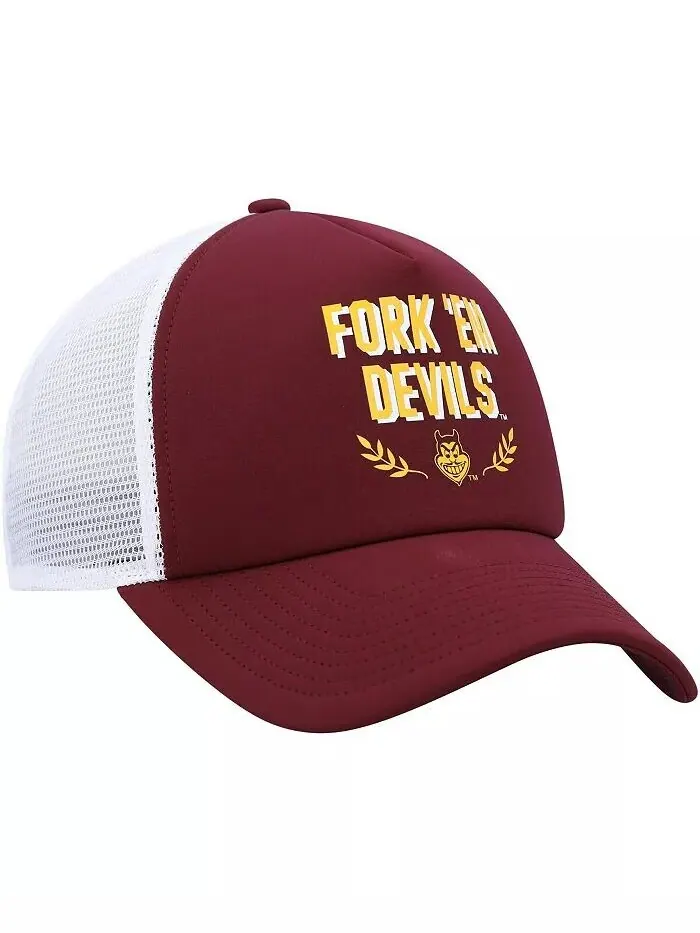 Мужская темно-бордовая шапка Trucker с регулируемой вставкой Arizona State Sun Devils Phrase Foam — изображение 3 из 3