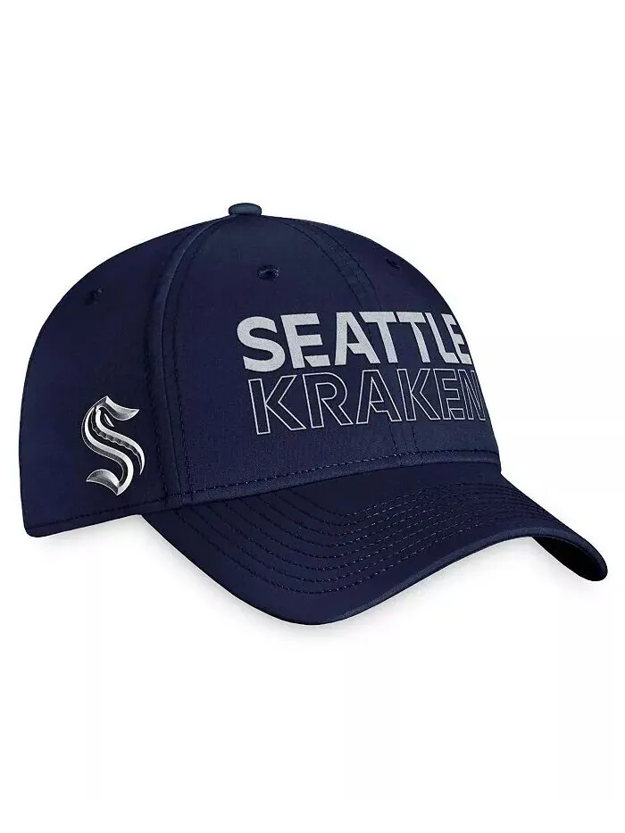 Мужская кепка темно-синего цвета Seattle Kraken Authentic Pro Road Flex Fanatics — изображение 1 из 4, глубокий синий