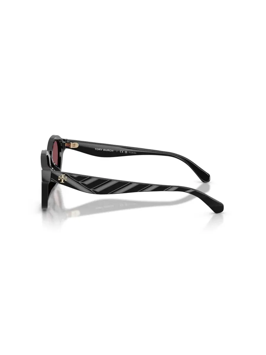 Женские круглые поляризованные солнцезащитные очки, TY7235D Tory Burch — изображение 3 из 5, черный