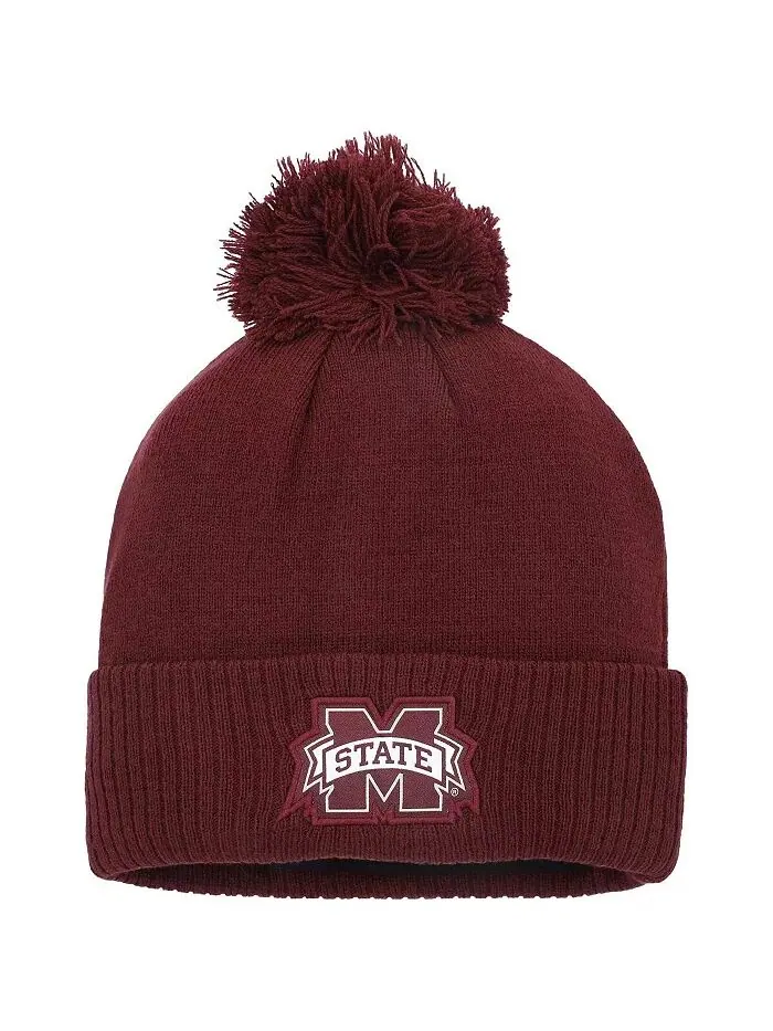 Мужская темно-бордовая вязаная шапка Mississippi State Bulldogs 2023 Sideline COLD.RDY с манжетами
