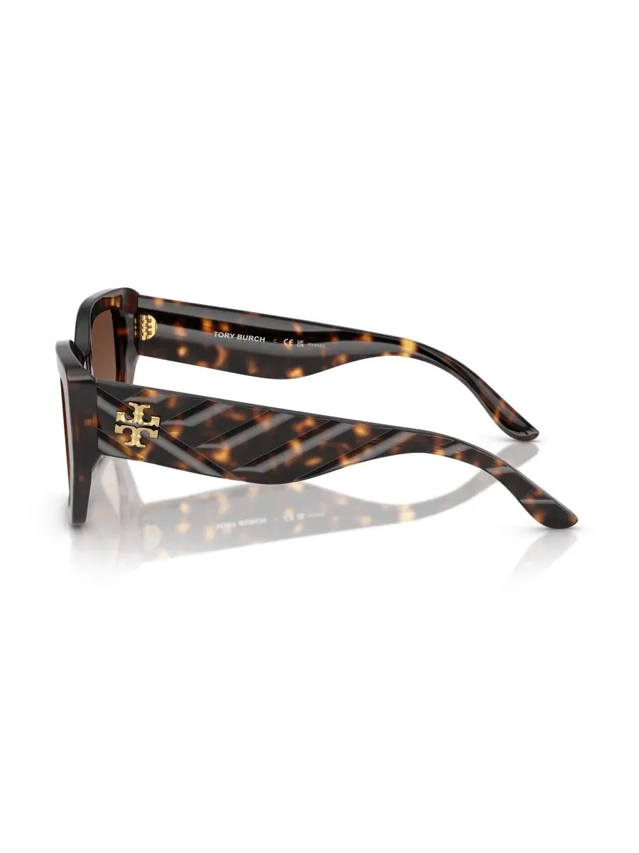 Женские поляризованные солнцезащитные очки TY7187U Tory Burch — изображение 3 из 6, коричневый