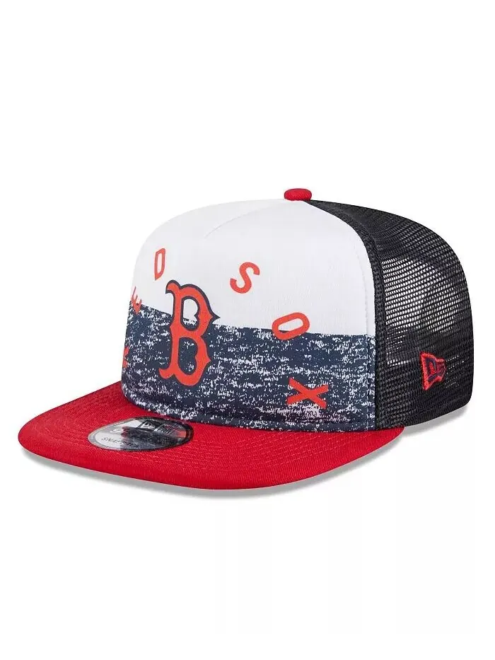 Мужская белая/красная кепка Boston Red Sox Team из пеноматериала с А-образной рамкой спереди — изображение 1 из 4