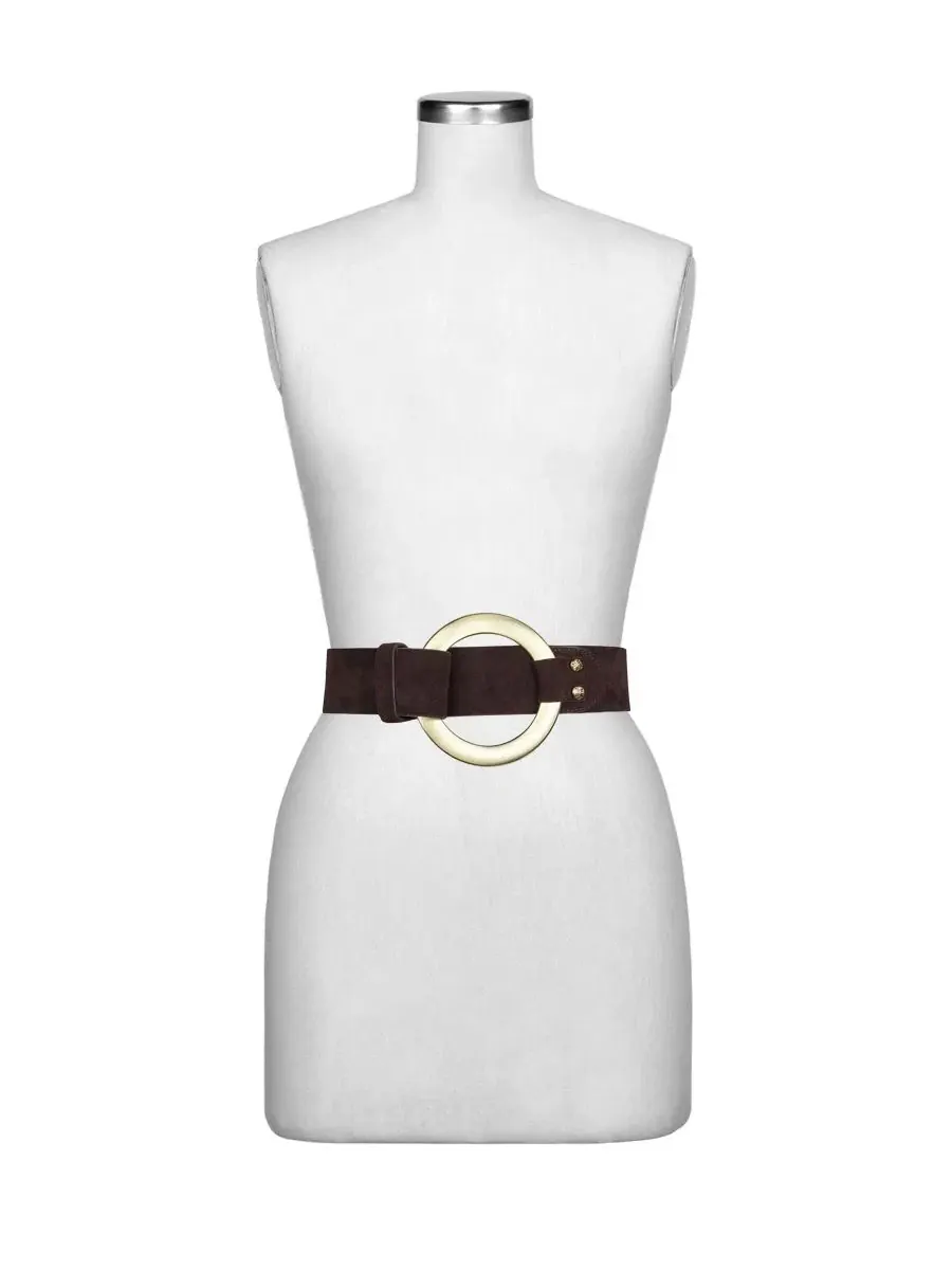 Ремень из замши с кольцевой пряжкой Eydis Belt Patricia Nash — изображение 3 из 4, шоколад