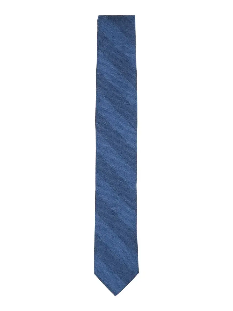 Галстук Herbert Stripe Skinny Tie Bar III — изображение 2 из 3, темно-синий