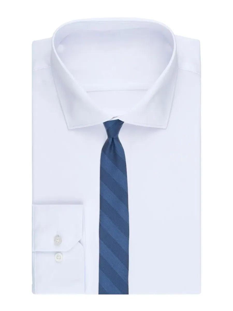 Галстук Herbert Stripe Skinny Tie Bar III — изображение 3 из 3, темно-синий