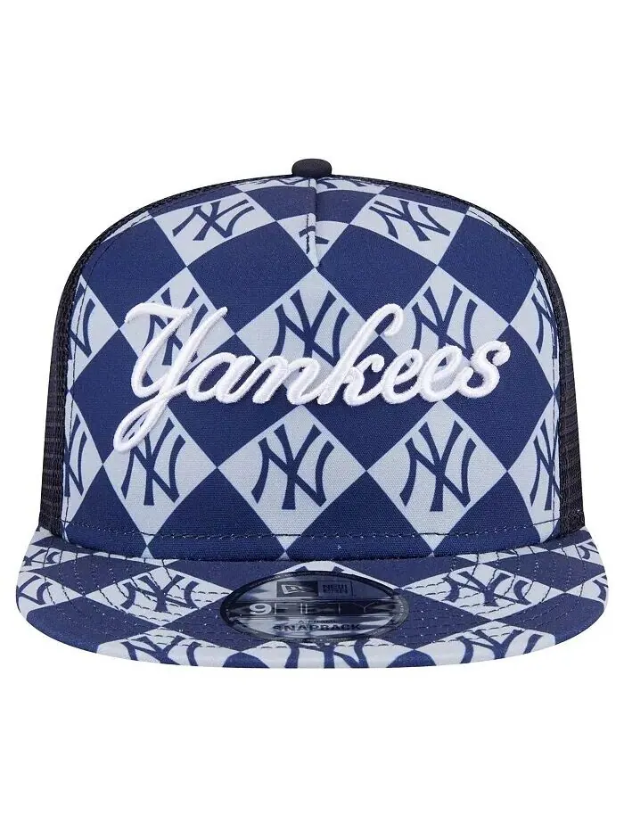 Мужская темно-синяя бейсболка New York Yankees Seeing Diamonds A-Frame Trucker 9FIFTY Snapback New — изображение 4 из 4