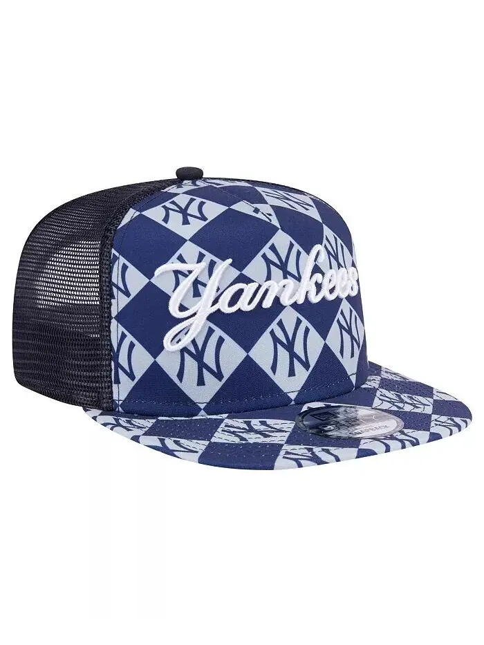 Мужская темно-синяя кепка New York Yankees Seeing Diamonds с А-образной рамкой Trucker 9FIFTY — изображение 2 из 4