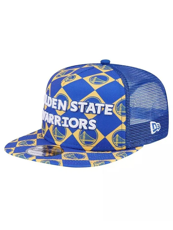 Мужская бейсболка-кепка с застежкой-молнией Trucker 9FIFTY Royal Golden State Warriors Seeing