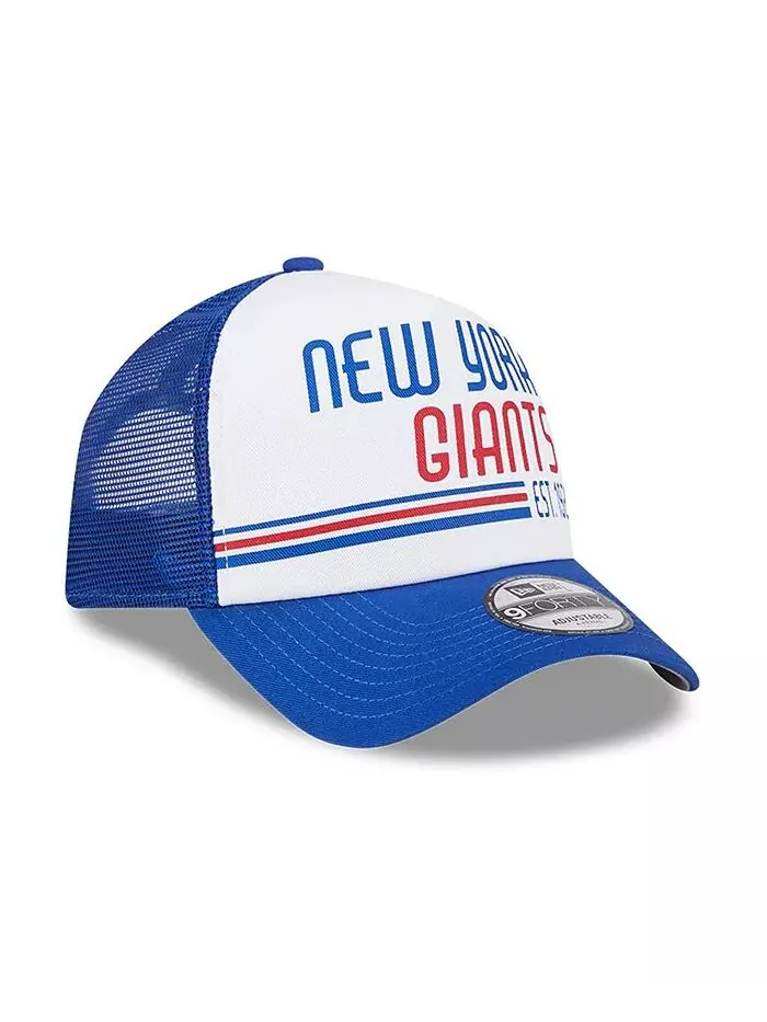 Мужская белая, регулируемая кепка Royal New York Giants Stacked A-Frame Trucker 9FORTY New Era — изображение 4 из 4