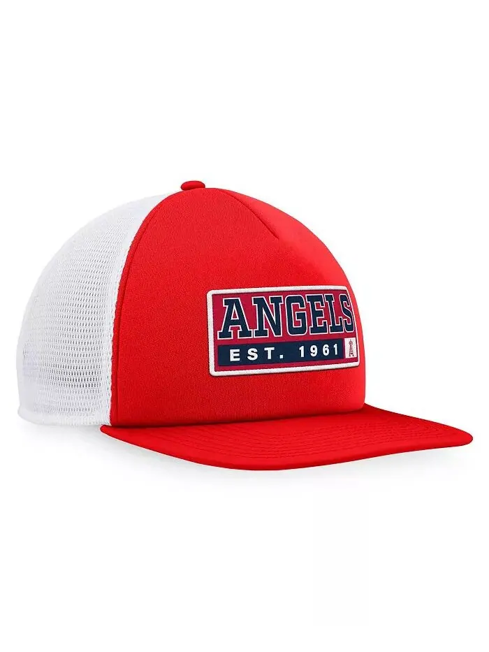 Мужская красная, белая бейсболка Los Angeles Angels Foam Trucker Snapback Majestic — изображение 4 из 4