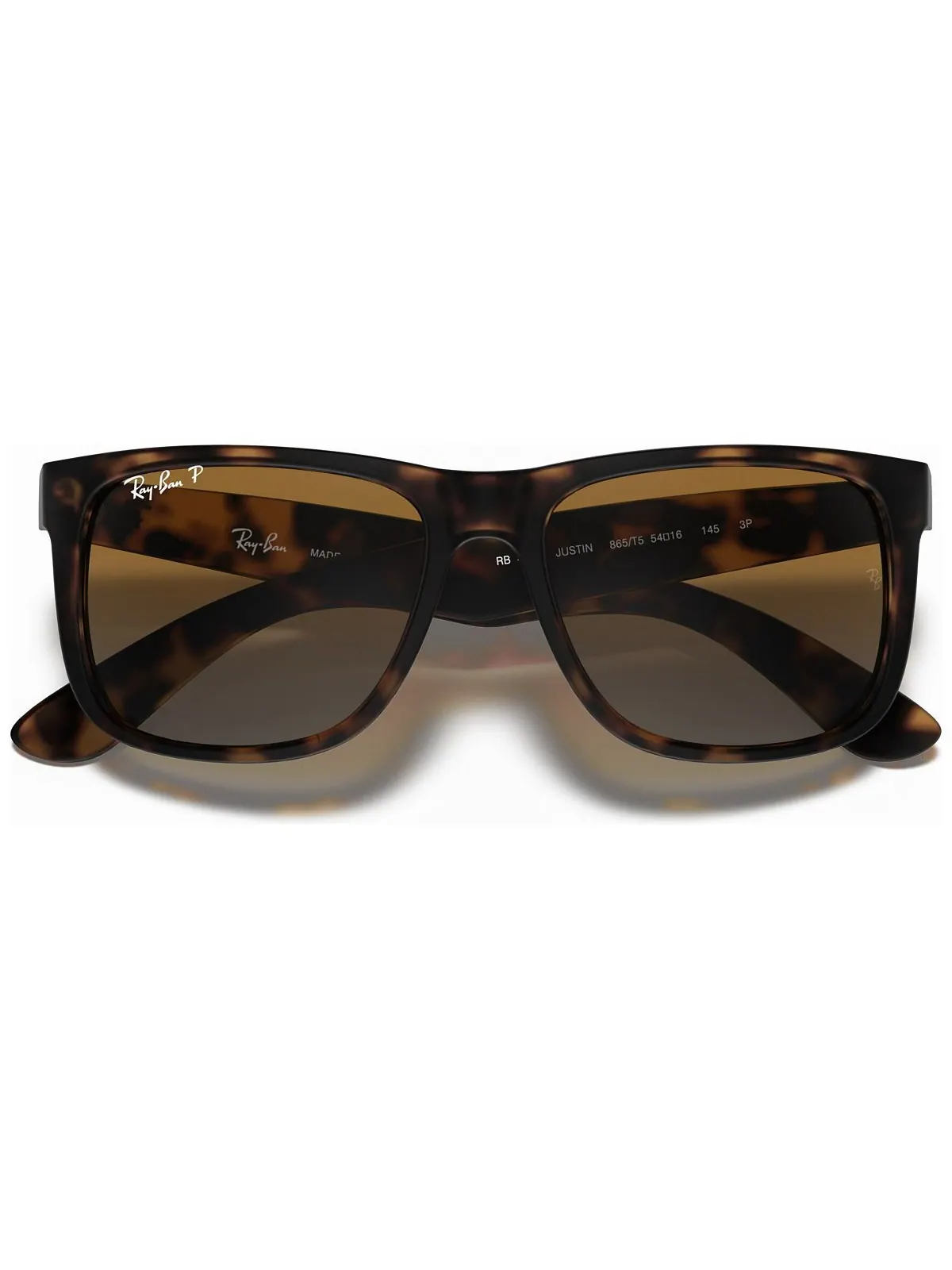 Поляризованные солнцезащитные очки Ray-Ban Justin Classic RB4165, размер 55 — изображение 5 из 6, коричневый серый