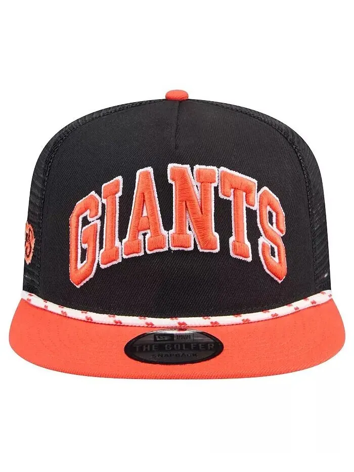 Мужская черная кепка для гольфа San Francisco Giants Throwback с сетчатой ​​спинкой New Era — изображение 3 из 4