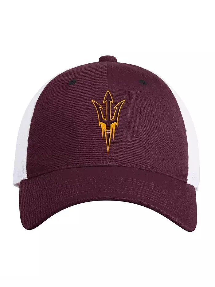 Мужская темно-бордовая шапка-талисман Arizona State Sun Devils с напуском Trucker Adjustable Hat