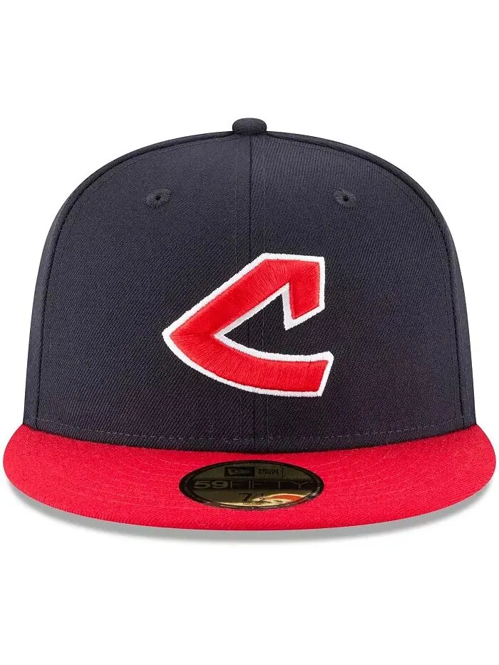 Мужская темно-синяя шерстяная шапка Cleveland Guardians Cooperstown Collection 59FIFTY New Era — изображение 2 из 4