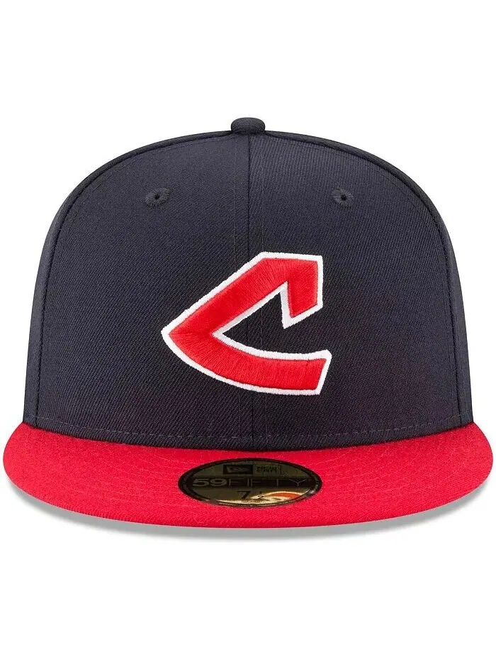 Мужская темно-синяя шляпа Cleveland Guardians Cooperstown Collection Wool 59FIFTY приталенная шляпа — изображение 2 из 4