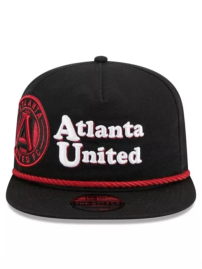 Мужская черная кепка Atlanta United FC Heritage The Golfer Snapback New Era — изображение 3 из 4, черный